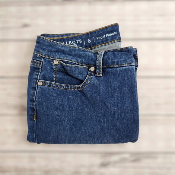 Talbots Woman's Flawless 8 Pedal Pusher Capri Denim - Picture 1 of 9